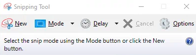 Snipping Tool program in Windows 10